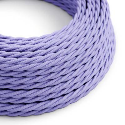 Twisted Electric Cable covered by Rayon solid color fabric TM07 Lilac