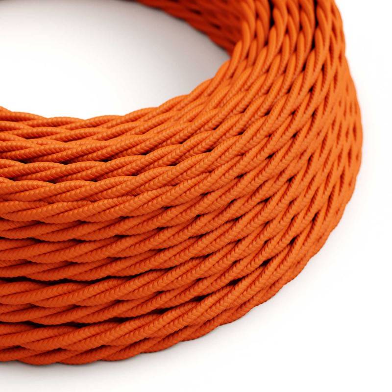 Twisted Electric Cable covered by Rayon solid color fabric TM15 Orange