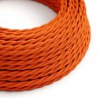 Twisted Electric Cable covered by Rayon solid color fabric TM15 Orange