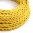 Twisted Electric Cable covered by Rayon solid color fabric TM10 Yellow