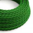 Twisted Electric Cable covered by Rayon solid color fabric TM06 Green