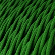 Twisted Electric Cable covered by Rayon solid color fabric TM06 Green