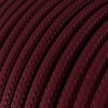 Round Electric Cable covered by Rayon solid color fabric RM19 Burgundy