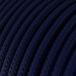 Round Electric Cable covered by Rayon solid color fabric RM20 Dark Blue