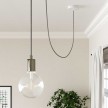 Round Electric Cable covered by Natural Linen RN02 Grey