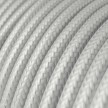 Round Electric Cable covered by Rayon solid color fabric RM02 Silver