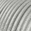 Round Glittering Electric Cable covered by Rayon solid color fabric RL02 Silver