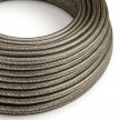 Round Glittering Electric Cable covered by Rayon solid color fabric RL03 Grey