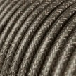 Round Glittering Electric Cable covered by Rayon solid color fabric RL03 Grey