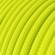 Round Electric Cable covered by Rayon solid color fabric RF10 Fluo Yellow