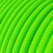 Round Electric Cable covered by Rayon solid color fabric RF06 Fluo Green