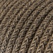 Round Electric Cable covered by Natural Linen RN04 Brown