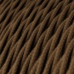 Twisted Electric Cable covered by Cotton solid color fabric TC13 Brown