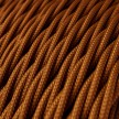 Twisted Electric Cable covered by solid silk effect fabric TM22 Whiskey