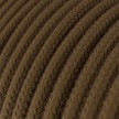 Round Electric Cable covered by Cotton solid color fabric RC13 Brown