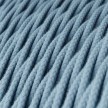 Twisted Electric Cable covered by Cotton solid color fabric TC53 Ocean