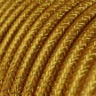 Round Glittering Electric Cable covered by Rayon solid color fabric RL05 Gold