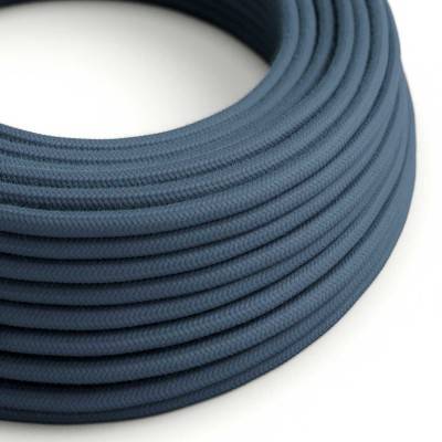 Round Electric Cable covered by Cotton solid color fabric RC30 Stone Gray