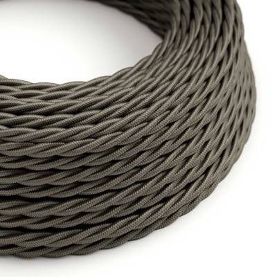 Twisted Electric Cable covered by Rayon solid color fabric TM26 Dark Gray