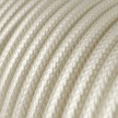 Round Electric Cable covered by Rayon solid color fabric RM00 Ivory