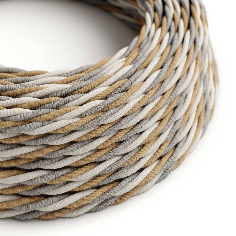 Electric Cable covered with twisted Jute, Cotton and Natural Linen - Country TN07