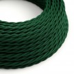 Twisted Electric Cable covered by Rayon solid color fabric TM21 Dark Green