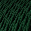 Twisted Electric Cable covered by Rayon solid color fabric TM21 Dark Green