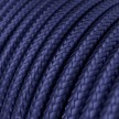 Round Electric Cable covered in Rayon solid color fabric - RM34 Sapphire