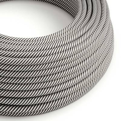 Round Electric Vertigo HD Cable covered by White and Slate fabric ERM37