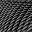 Round Electric Vertigo HD Cable covered by Graphite and Black Thin Stripes fabric ERM38