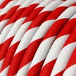 Round Electric Vertigo HD Cable covered by Candy Cane fabric ERM39