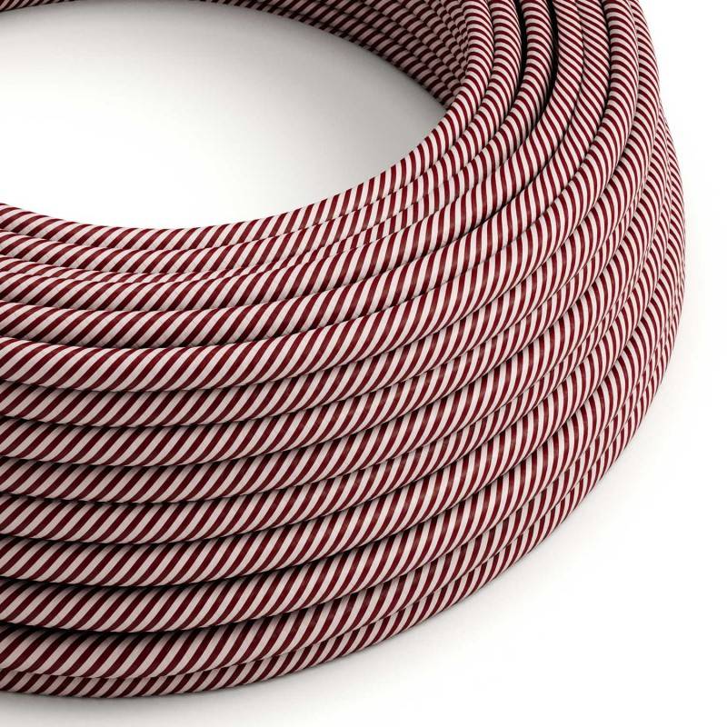 Round Electric Vertigo HD Cable covered by Pink and Maroon fabric ERM47