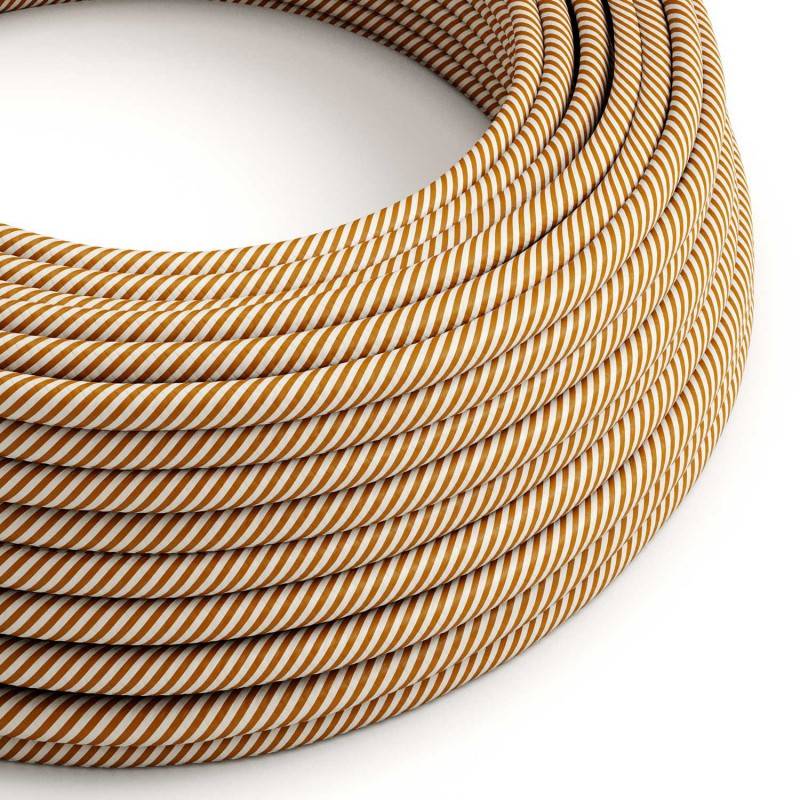 Round Electric Vertigo HD Cable covered by White and Whiskey fabric ERM49