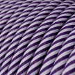 Round Electric Vertigo HD Cable covered by Lilac and Dark Purple fabric ERM52