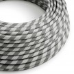 Round Electric Vertigo HD Cable covered by Silver and Grey fabric ERM55