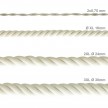 XL electrical cord, electrical cable 3x0,75. Raw cotton fabric covering. Diameter 16mm.