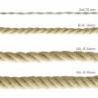 XL electrical cord, electrical cable 3x0,75. Rough jute fabric covering. Diameter 16mm.