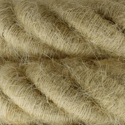 3XL electrical cord, electrical cable 3x0,75. Rough jute fabric covering. Diameter 30mm.