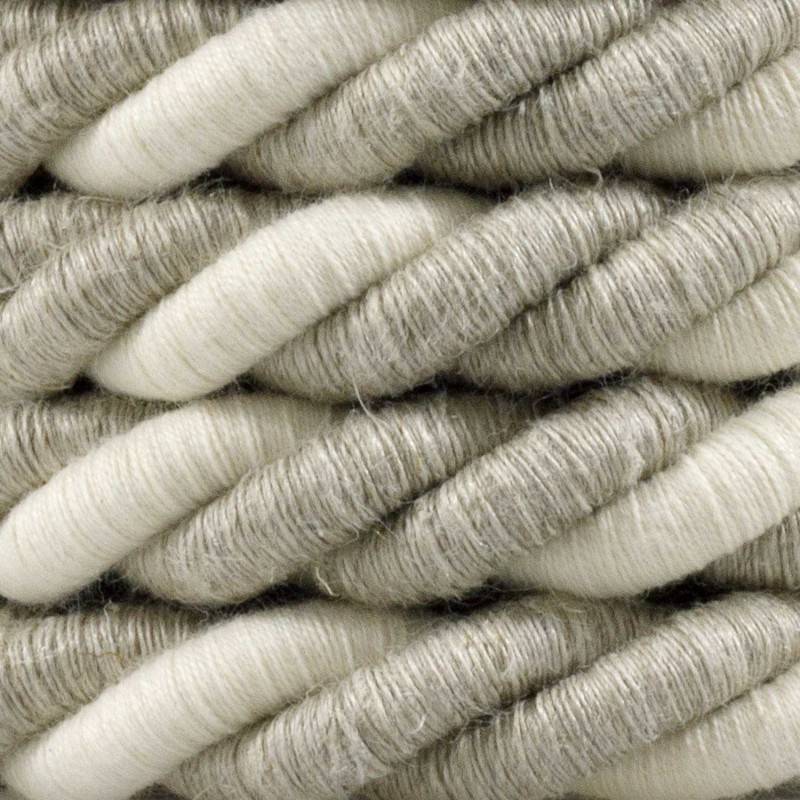 XL electrical cord, electrical cable 3x0,75. Natural linen and raw cotton fabric covering. Diameter 16mm.