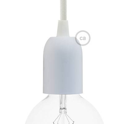 Half-sphere painted metal E27 lamp holder kit - Glossy white