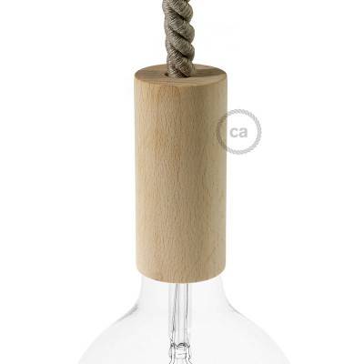 Wooden E27 lamp holder kit for XL cord