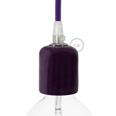 Ceramic E27 lamp holder kit - Purple