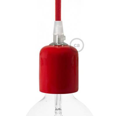 Ceramic E27 lamp holder kit - Red