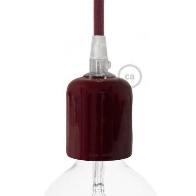 Ceramic E27 lamp holder kit - Burgundy