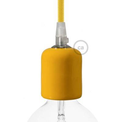 Ceramic E27 lamp holder kit - Yellow