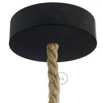 Wooden ceiling rose kit for XL cord - Black