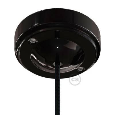 Porcelain "Minimal" ceiling rose kit - Black