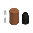 Leather covered wooden E27 lamp holder kit