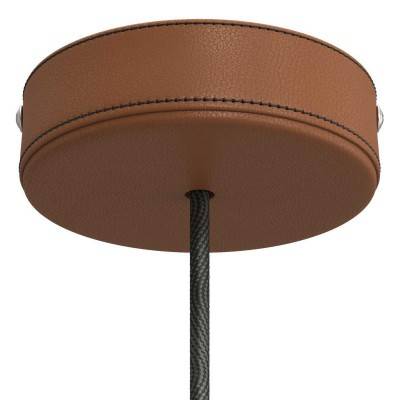 Leather covered wooden ceiling rose kit - Leather