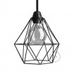 Naked light bulb cage metal lampshade Diamond for E27 fitting